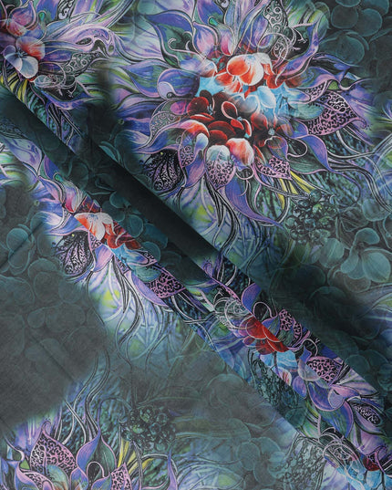 Midnight Multicolor Swiss Cotton Voile Thobe Fabric 140cm