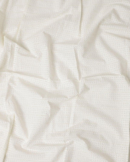Ivory Cream Stripe Cotton Voile Fabric 110cm