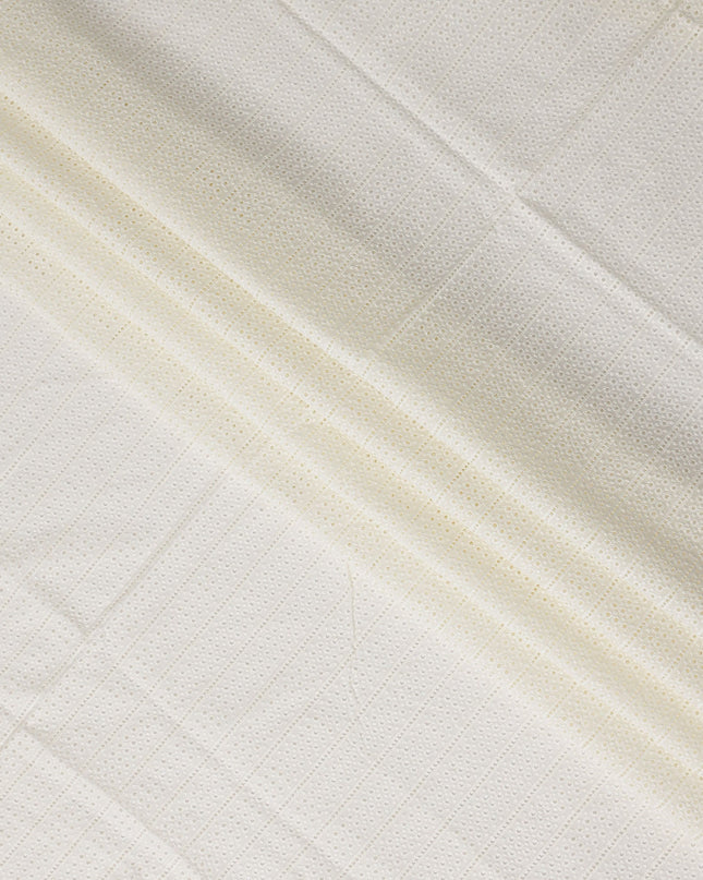 Ivory Cream Stripe Cotton Voile Fabric 110cm