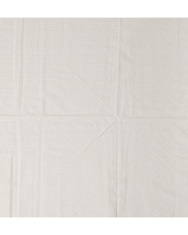Ivory Cream Stripe Cotton Voile Fabric 110cm