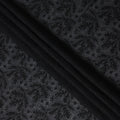 Onyx Black Self Design Cotton Voile Fabric 110cm