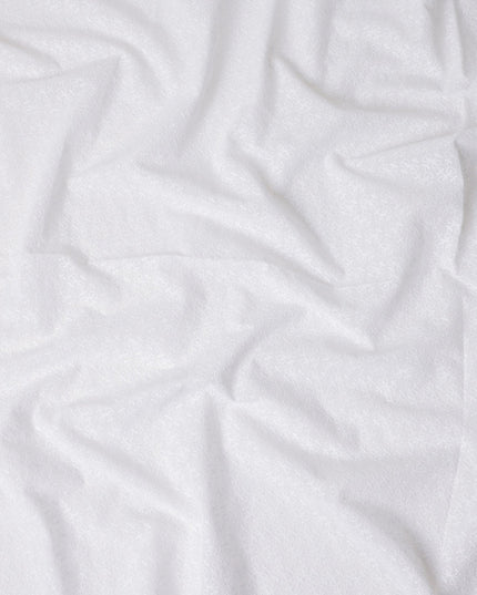 Cotton White Self Design Cotton Voile Fabric 110cm