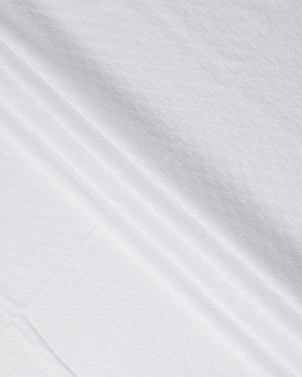 Cotton White Self Design Cotton Voile Fabric 110cm