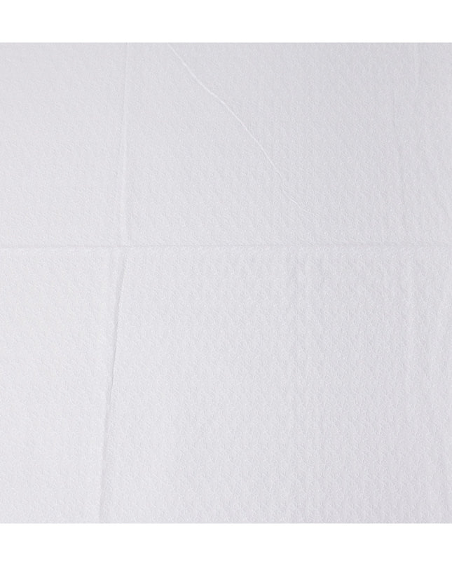 Cotton White Self Design Cotton Voile Fabric 110cm