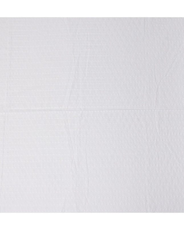 Snow White Self Design Cotton Voile Fabric 110cm