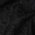 Jet Black Self Design Cotton Voile Fabric 110cm