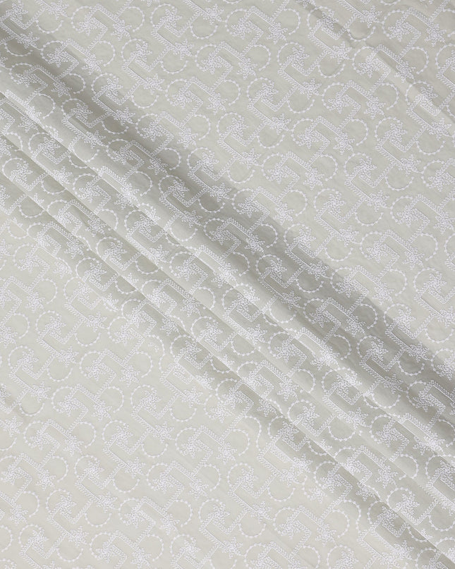 Dove Grey Geometric Cotton Voile Fabric 110cm