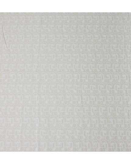 Dove Grey Geometric Cotton Voile Fabric 110cm