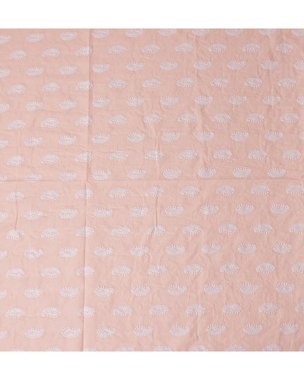 Peach Paisley Cotton Voile Fabric 110cm