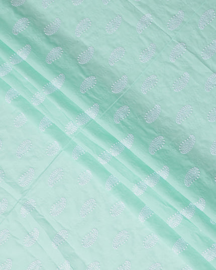 Mint Green Paisley Cotton Voile Fabric 110cm