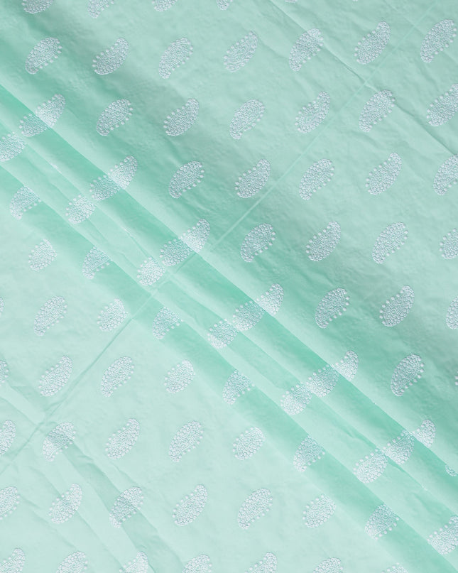 Mint Green Paisley Cotton Voile Fabric 110cm
