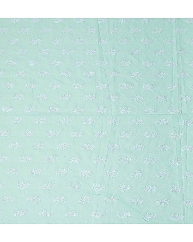 Mint Green Paisley Cotton Voile Fabric 110cm