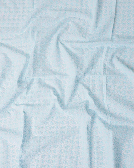 Ice Blue Dot Cotton Voile Fabric 110cm
