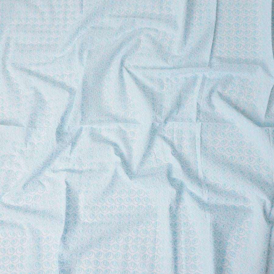 Ice Blue Dot Cotton Voile Fabric 110cm