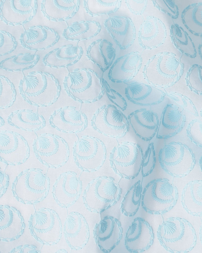 Ice Blue Dot Cotton Voile Fabric 110cm