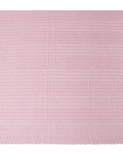 Baby Pink Border Cotton Voile Fabric 110cm