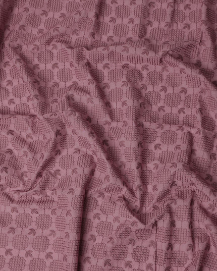 Dusty Mauve Geometric Cotton Voile Fabric 110cm