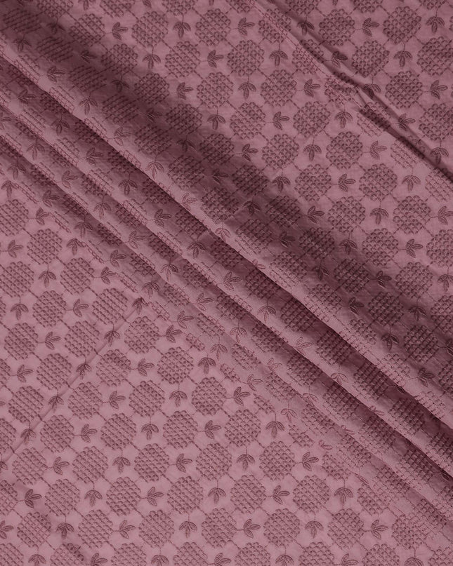 Dusty Mauve Geometric Cotton Voile Fabric 110cm