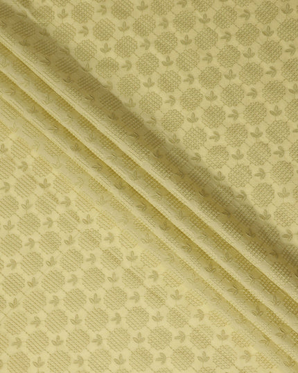 Olive Green Leaf Cotton Voile Fabric 110cm