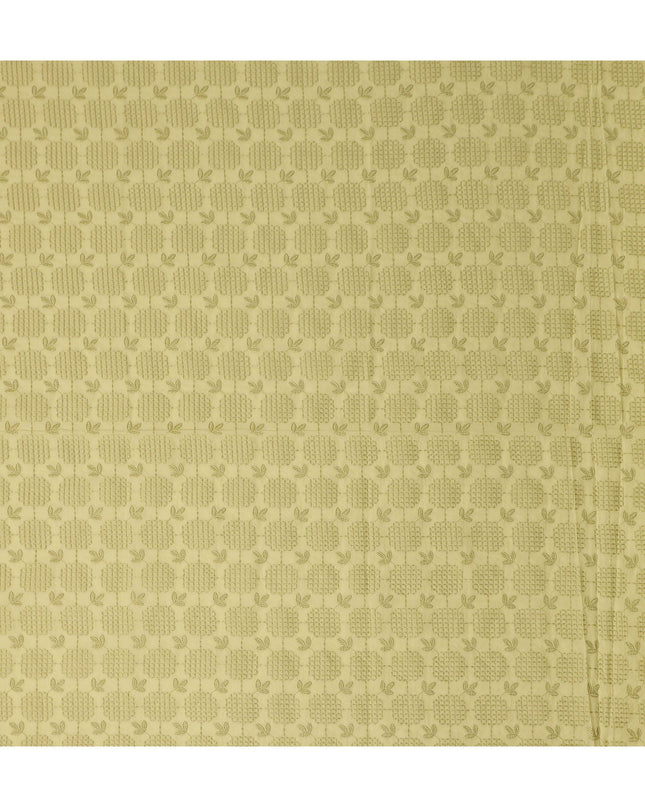 Olive Green Leaf Cotton Voile Fabric 110cm
