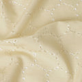 Cream Beige Geometric Cotton Voile Fabric 110cm