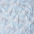 Powder Blue Floral Cotton Voile Fabric 110cm