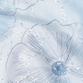 Powder Blue Floral Cotton Voile Fabric 110cm