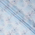 Powder Blue Floral Cotton Voile Fabric 110cm