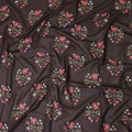 Chocolate Brown Bouquet Cotton Voile Fabric 110cm