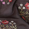 Chocolate Brown Bouquet Cotton Voile Fabric 110cm