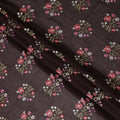 Chocolate Brown Bouquet Cotton Voile Fabric 110cm