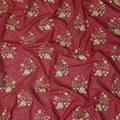 Brick Red Bouquet Cotton Voile Fabric 110cm