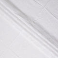 Bright White Leaf Cotton Voile Fabric 110cm
