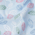 Sky Blue Leaf Cotton Voile Fabric 110cm
