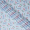 Sky Blue Leaf Cotton Voile Fabric 110cm