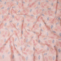 Salmon Pink Leaf Cotton Voile Fabric 110cm