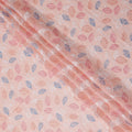 Salmon Pink Leaf Cotton Voile Fabric 110cm