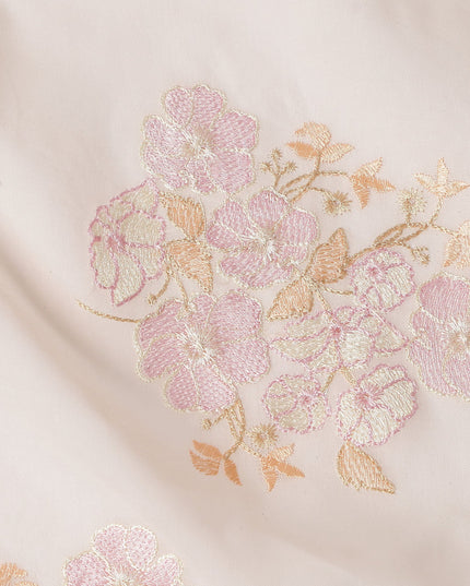 Blush Ivory Bouquet Cotton Voile Fabric 110cm
