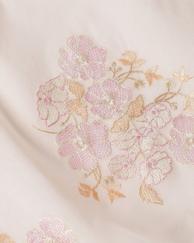 Blush Ivory Bouquet Cotton Voile Fabric 110cm