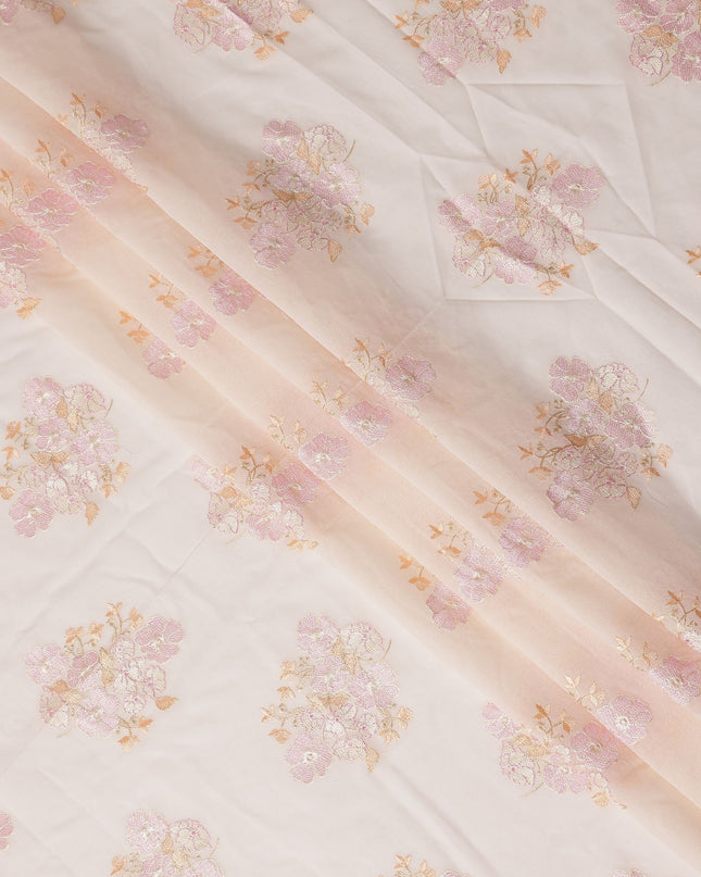 Blush Ivory Bouquet Cotton Voile Fabric 110cm
