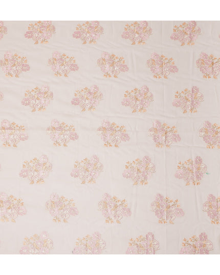 Blush Ivory Bouquet Cotton Voile Fabric 110cm