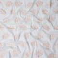 Pure White Bouquet Cotton Voile Fabric 110cm