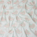 Soft White Bouquet Cotton Voile Fabric 110cm