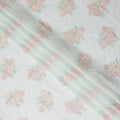 Soft White Bouquet Cotton Voile Fabric 110cm