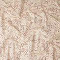Cream Floral Outline Foil Viscose Fabric 110cm