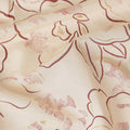 Cream Floral Outline Foil Viscose Fabric 110cm
