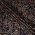 Black Ornate Floral Foil Viscose Fabric 110cm