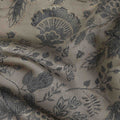 Taupe Brown Botanical Foil Viscose Fabric 110cm