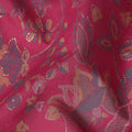 Magenta Red Floral Foil Viscose Fabric 110cm