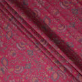 Magenta Red Floral Foil Viscose Fabric 110cm